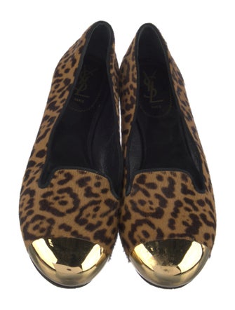 Saint Laurent Ponyhair Animal Print Flats