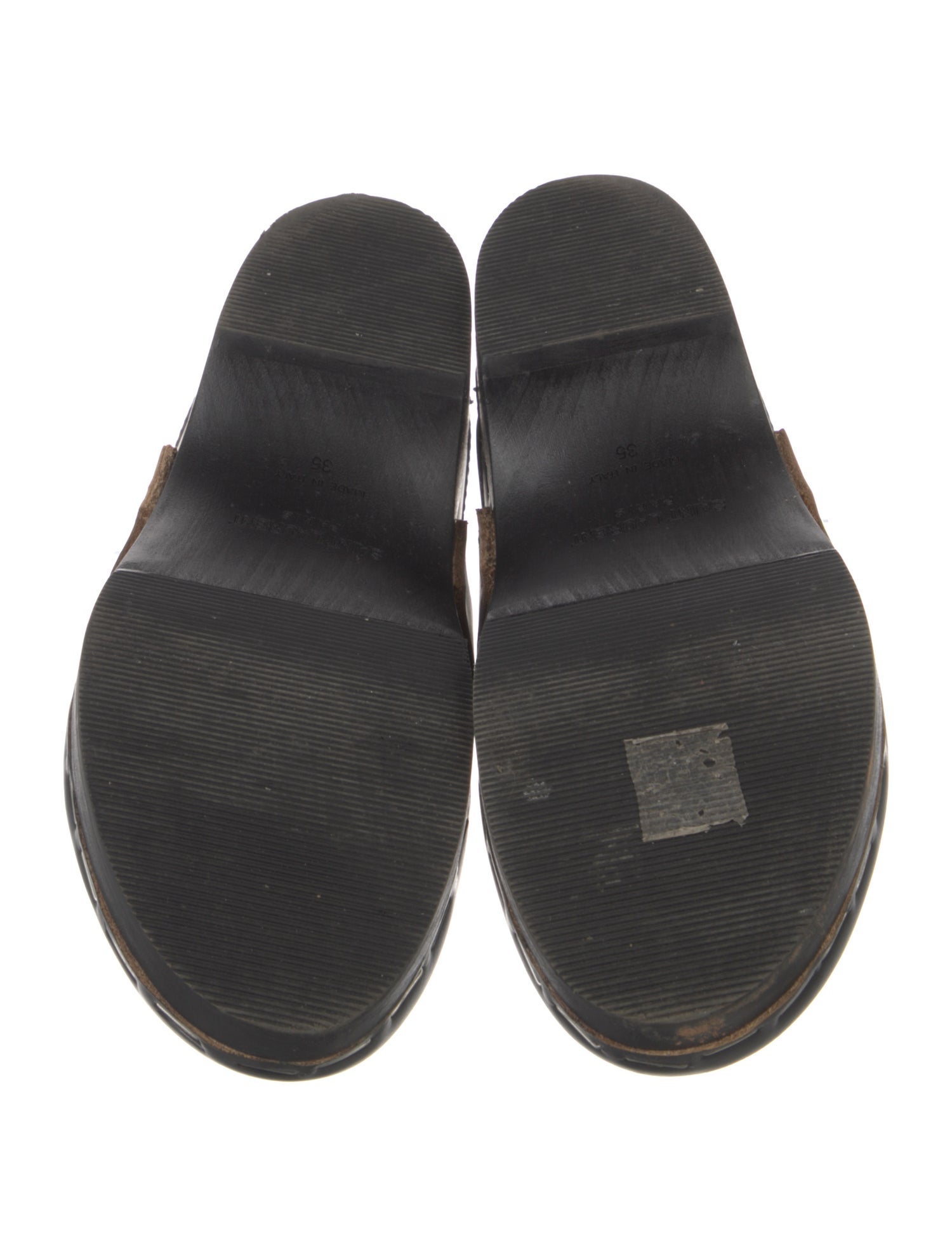 Saint Laurent Leather Chain-Link Accents Mules