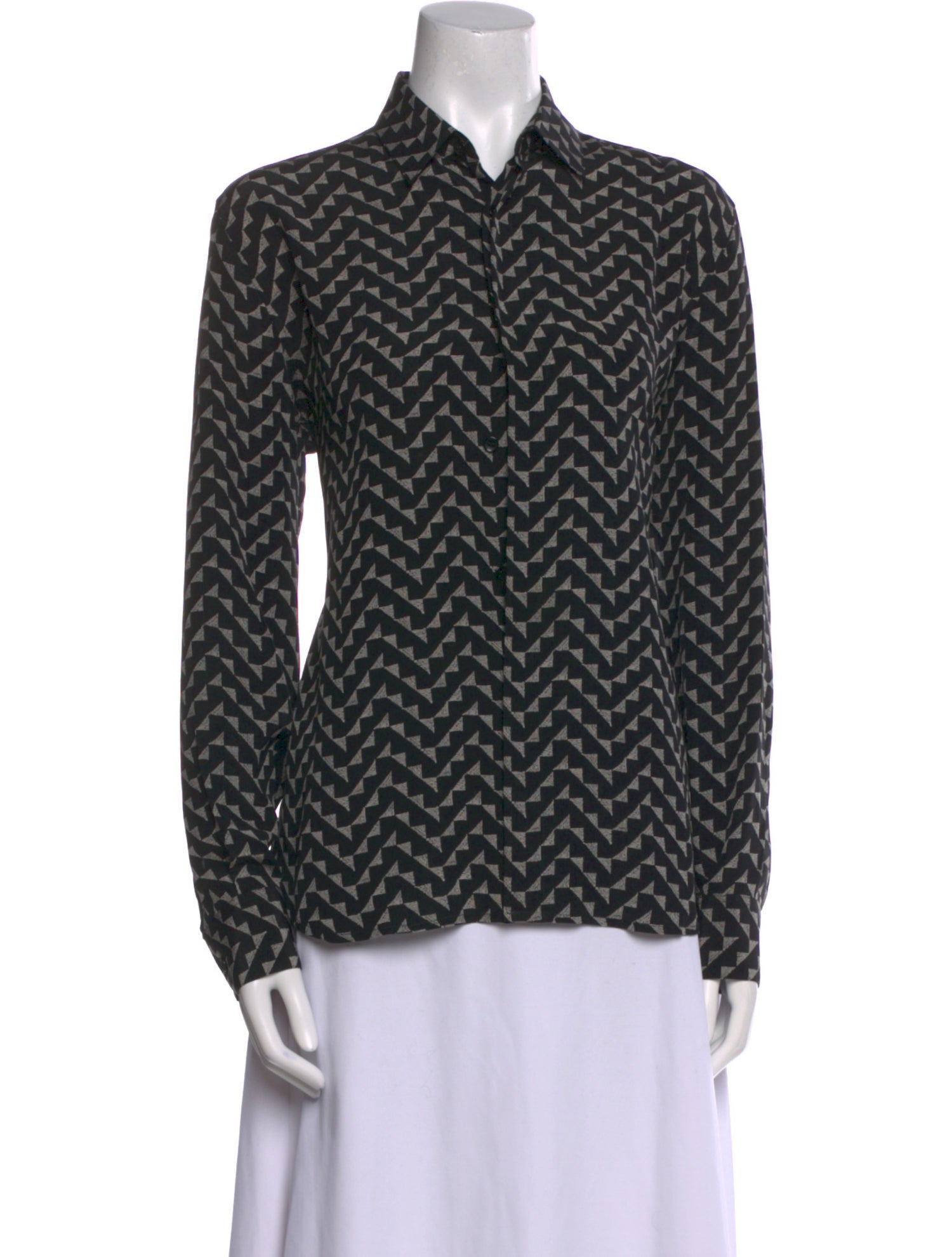 Saint Laurent Silk Printed Button-Up Top