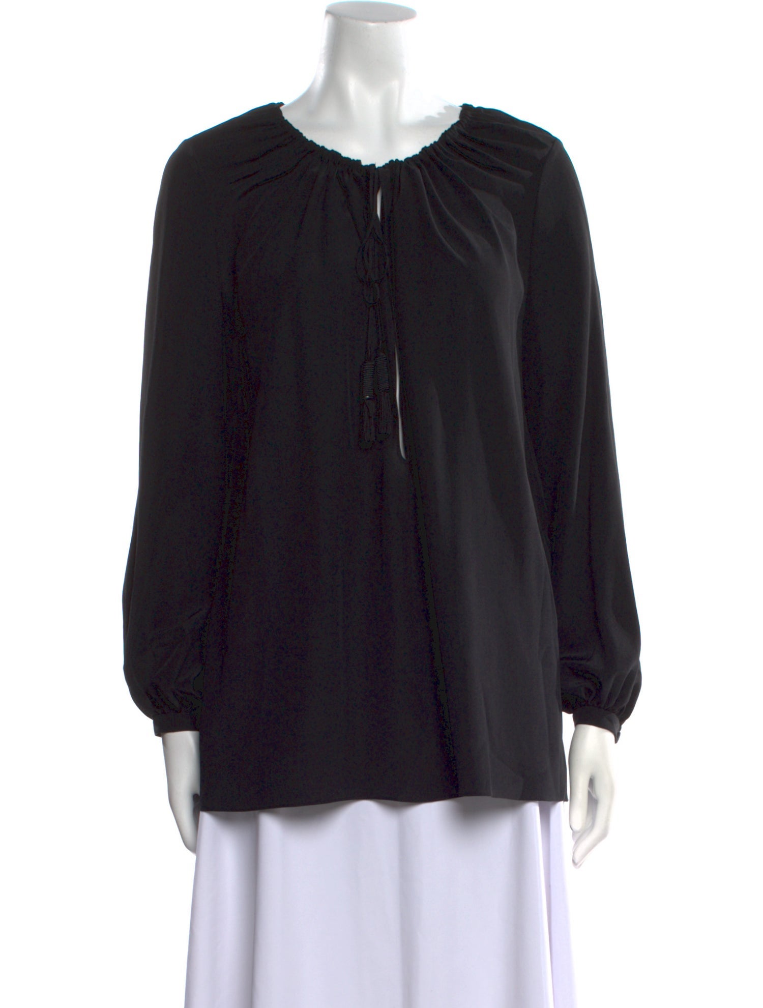 Saint Laurent Silk Scoop Neck Blouse