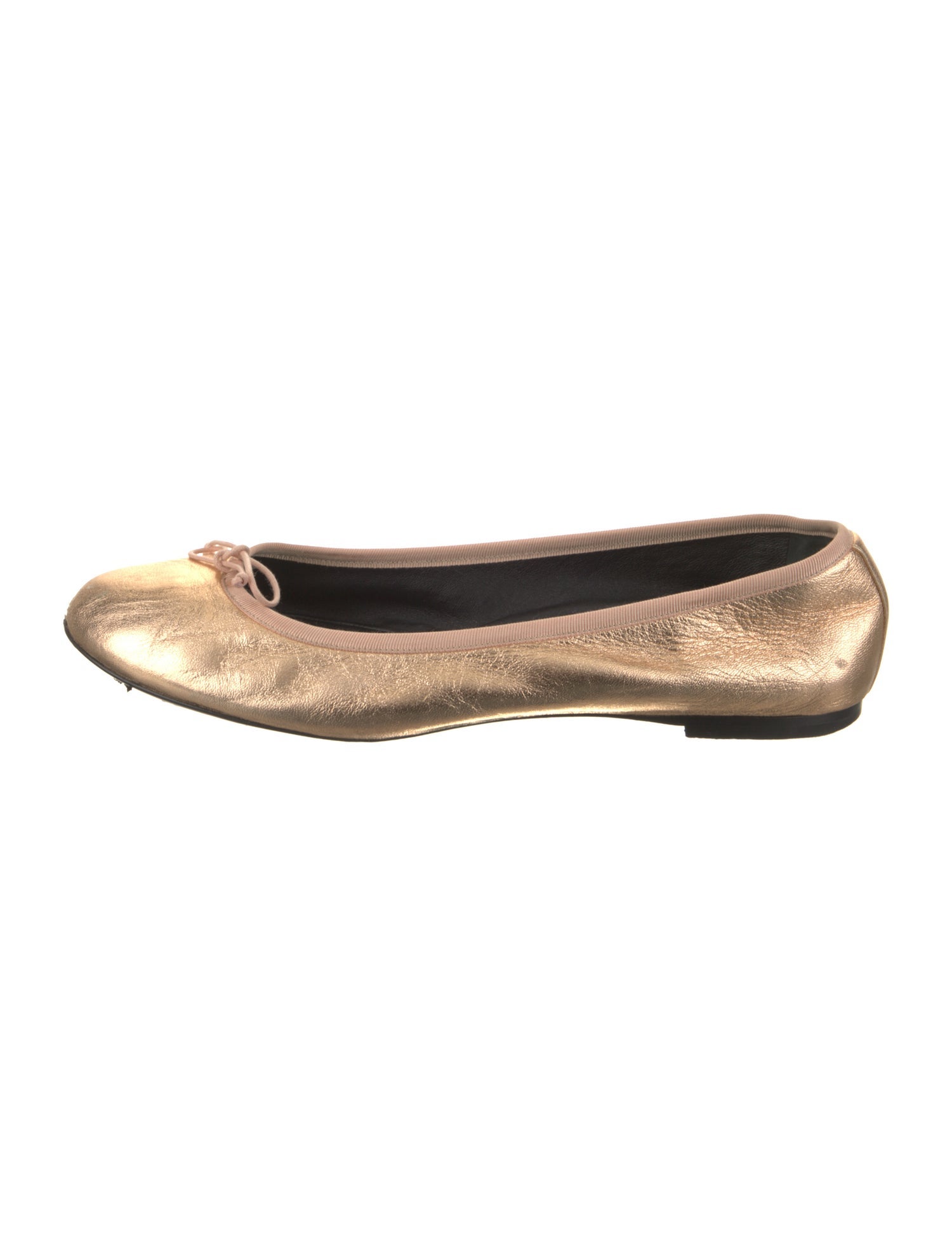 Saint Laurent Leather Bow Accents Ballet Flats