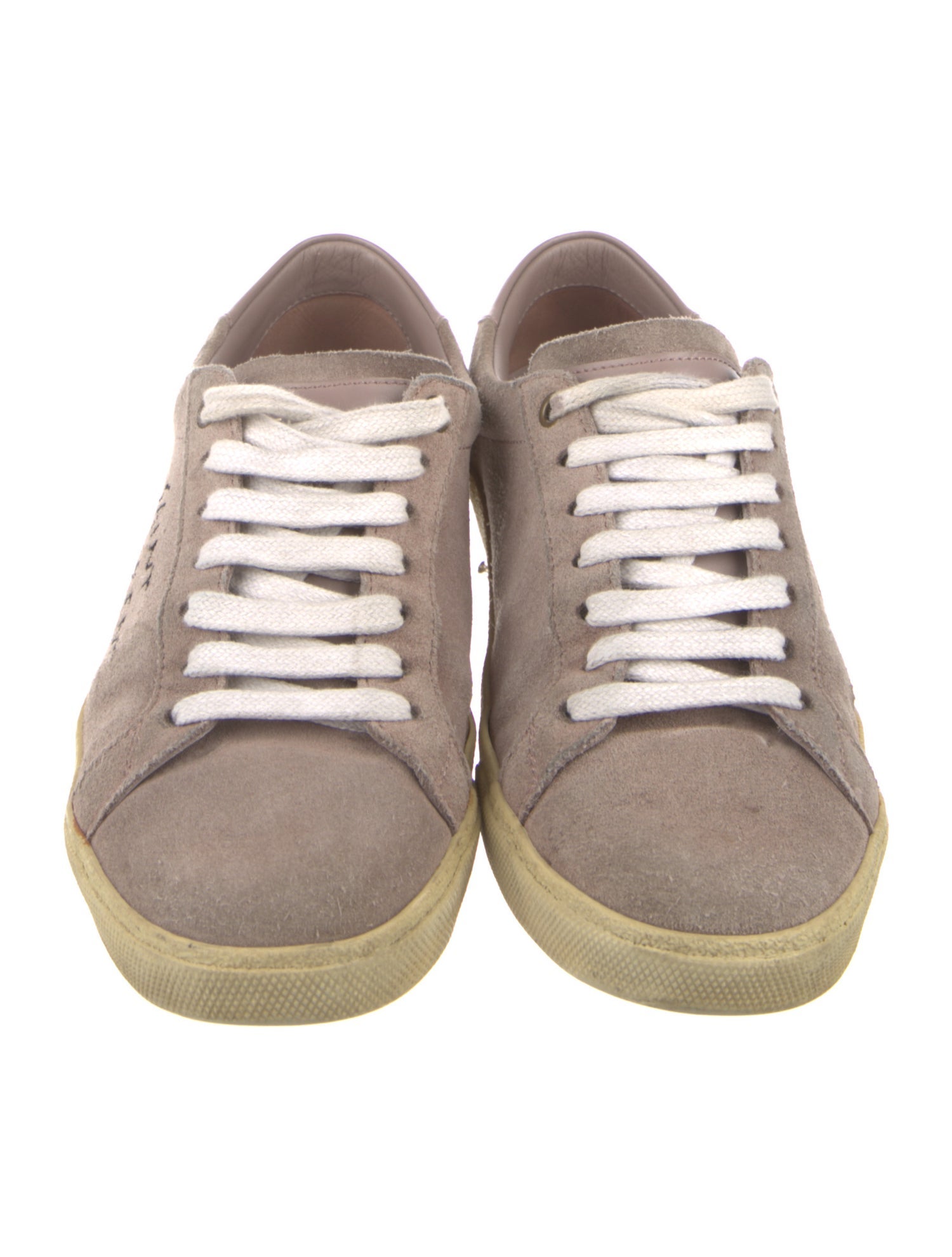 Saint Laurent Suede Graphic Print Sneakers