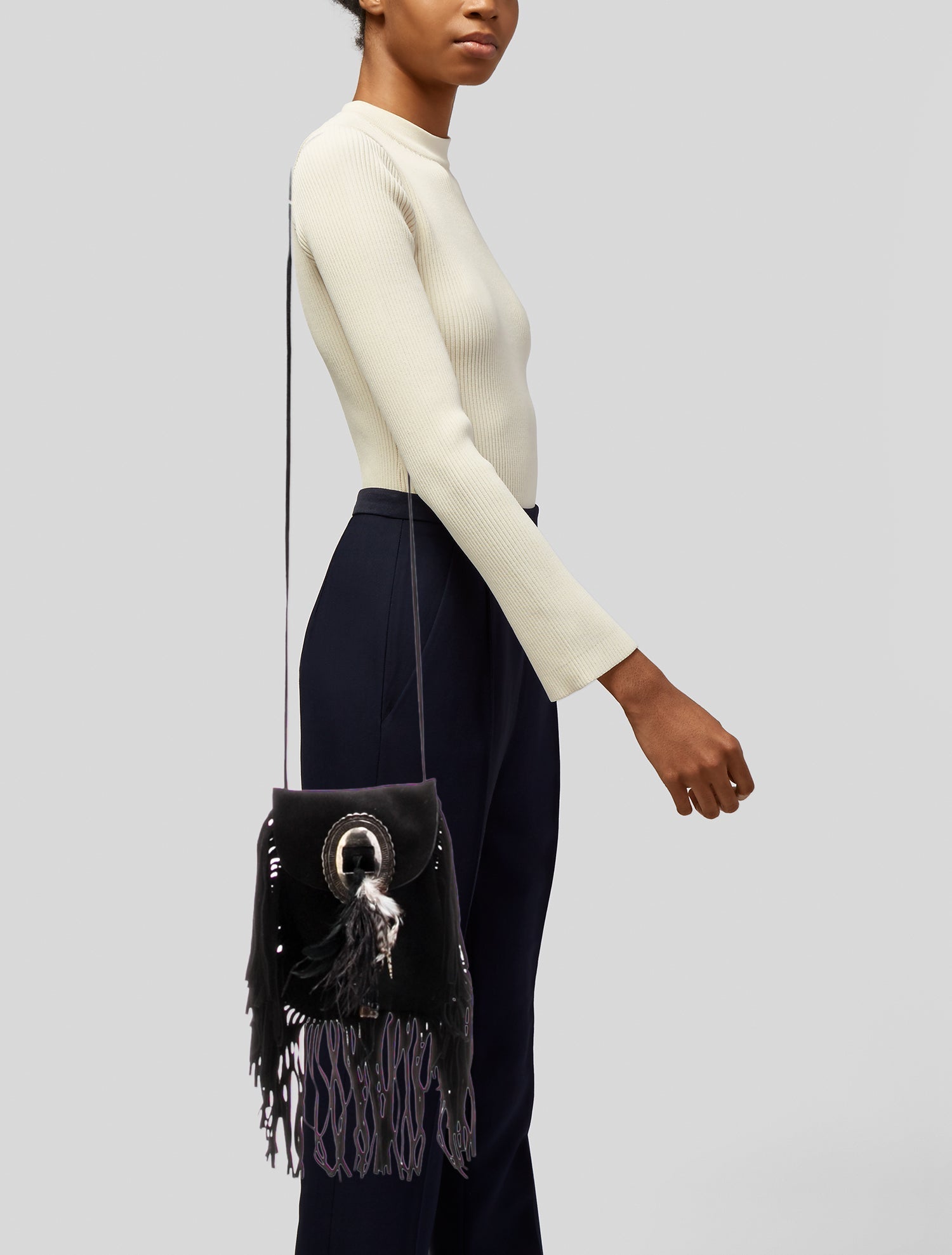 Saint Laurent Suede Shoulder Bag