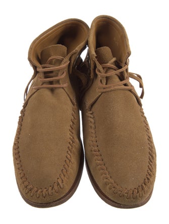 Saint Laurent Suede Fringe Trim Accent Derby Shoes
