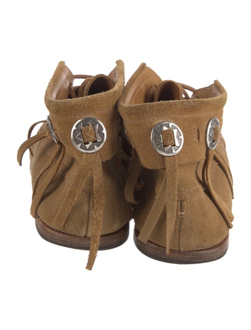 Saint Laurent Suede Fringe Trim Accent Derby Shoes