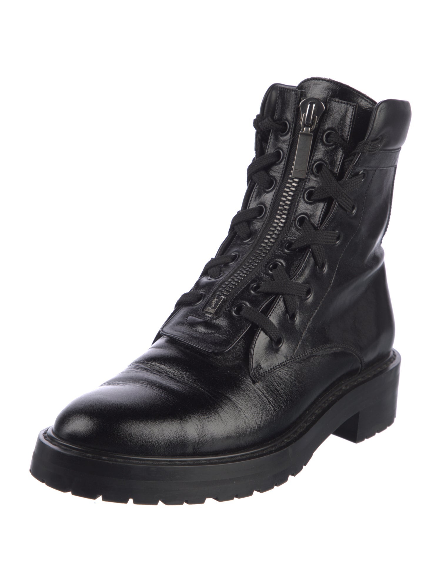 Saint Laurent Leather Combat Boots