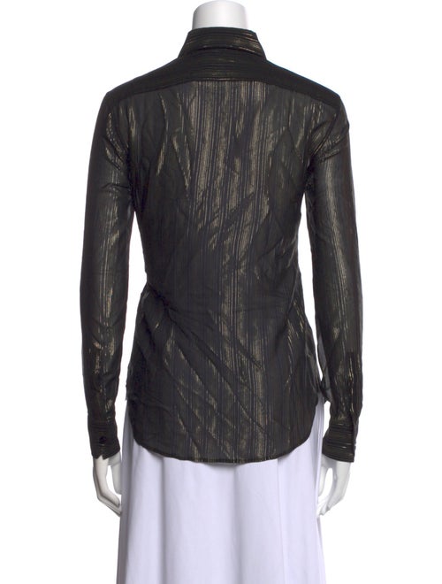 Saint Laurent Silk Printed Button-Up Top