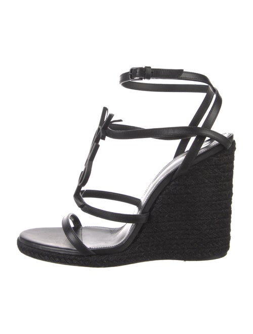 Saint Laurent Signature Logo Leather Espadrilles
