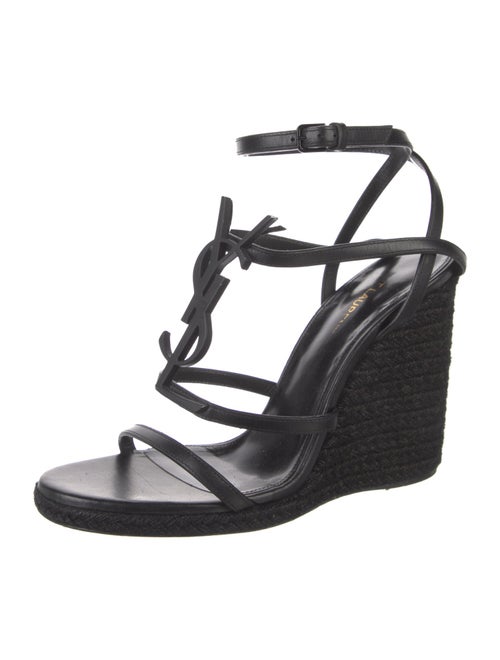 Saint Laurent Signature Logo Leather Espadrilles