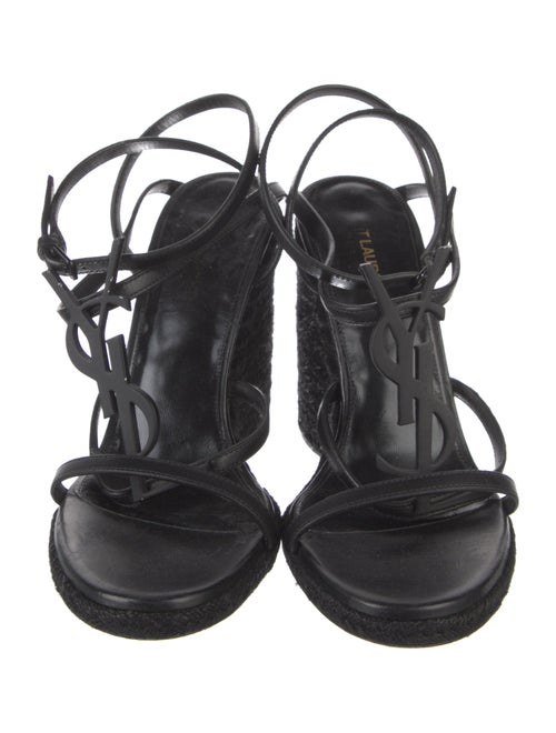 Saint Laurent Signature Logo Leather Espadrilles