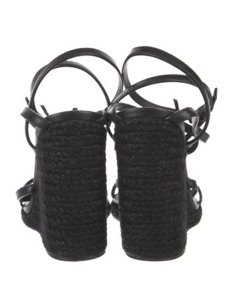 Saint Laurent Signature Logo Leather Espadrilles