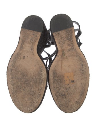 Saint Laurent Signature Logo Leather Espadrilles