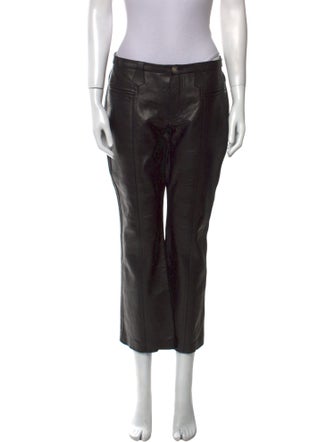Saint Laurent Calf Leather Wide Leg Pants