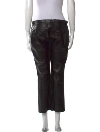 Saint Laurent Calf Leather Wide Leg Pants