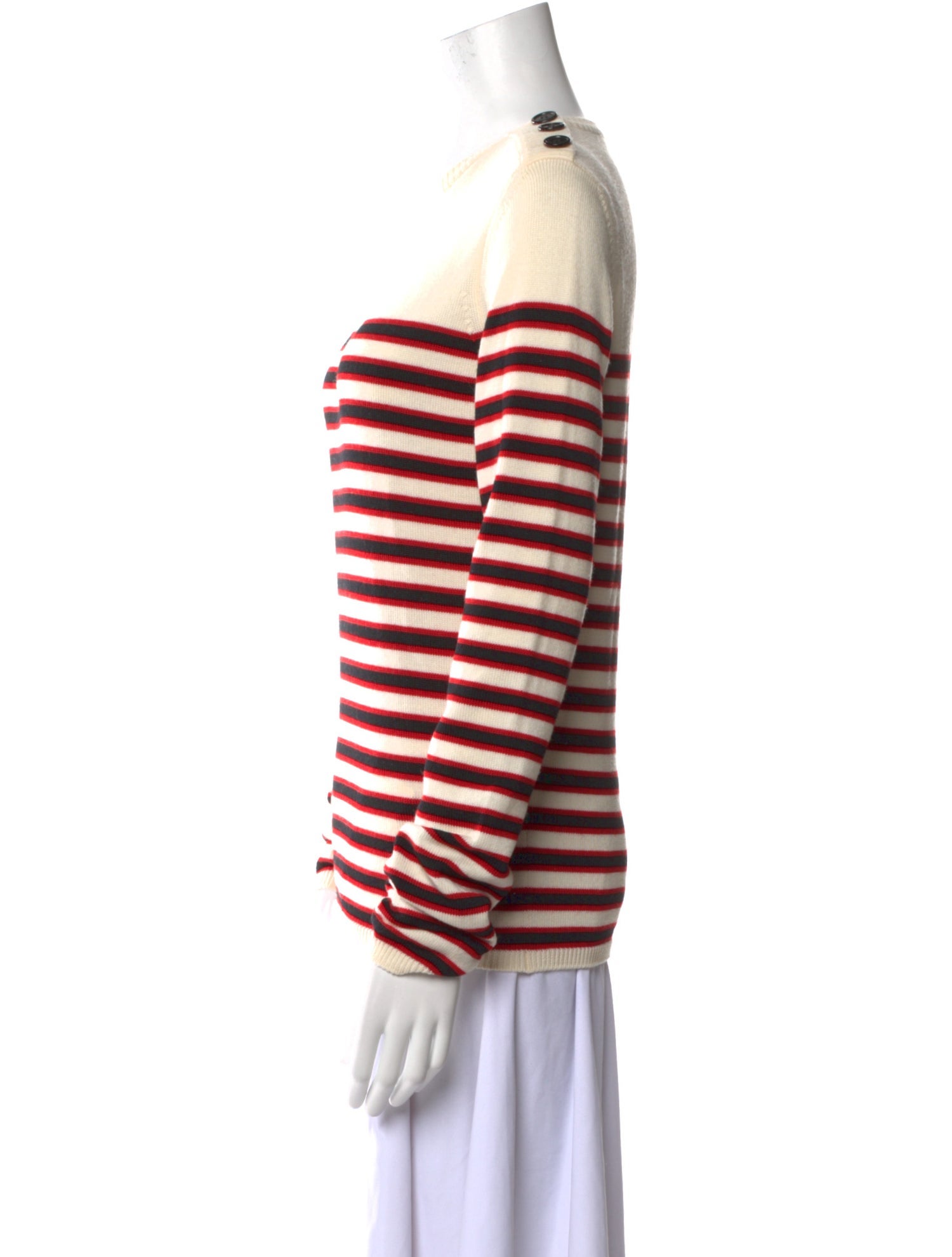 Saint Laurent Virgin Wool Striped Sweater