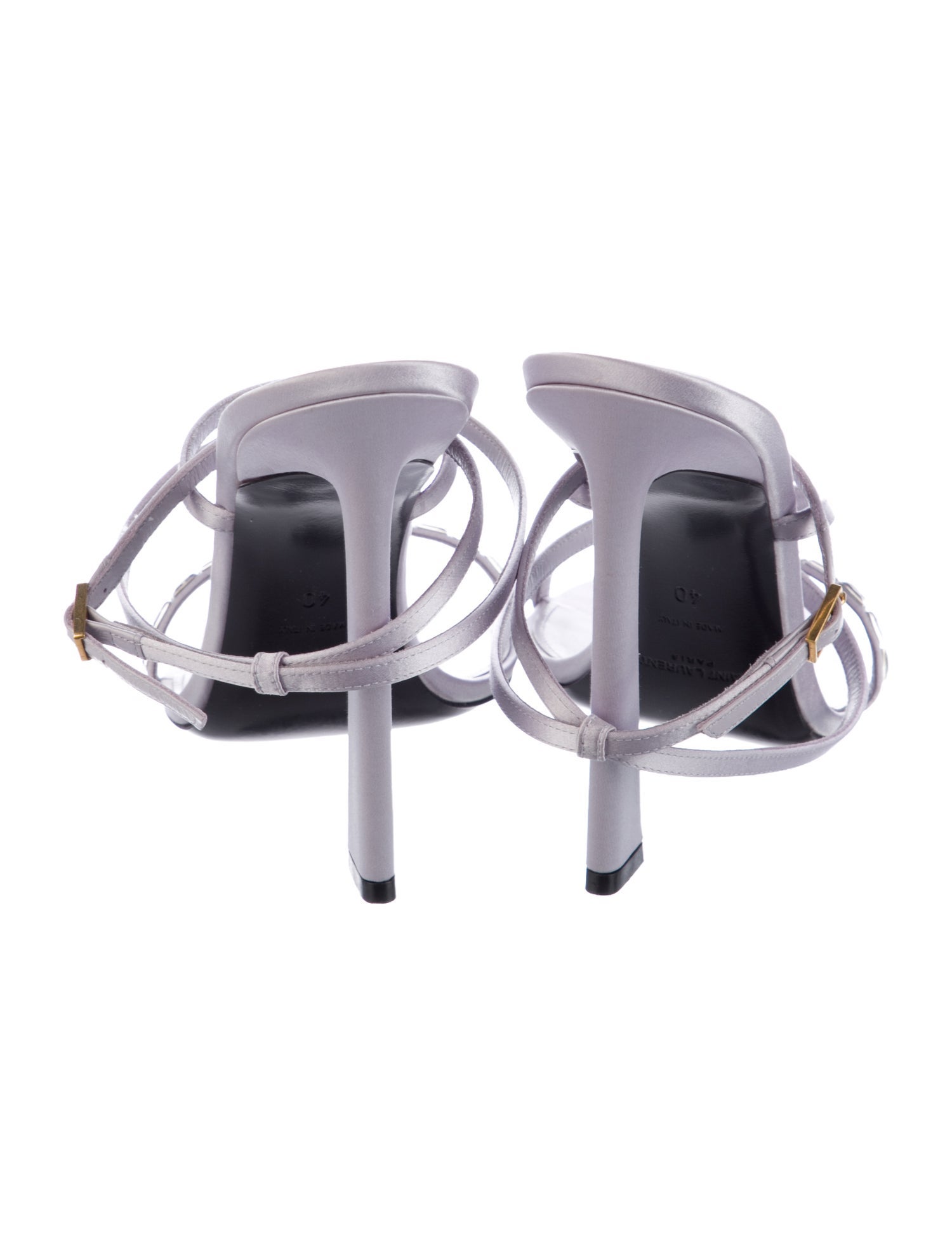 Saint Laurent Satin Crystal Embellishments Sandals