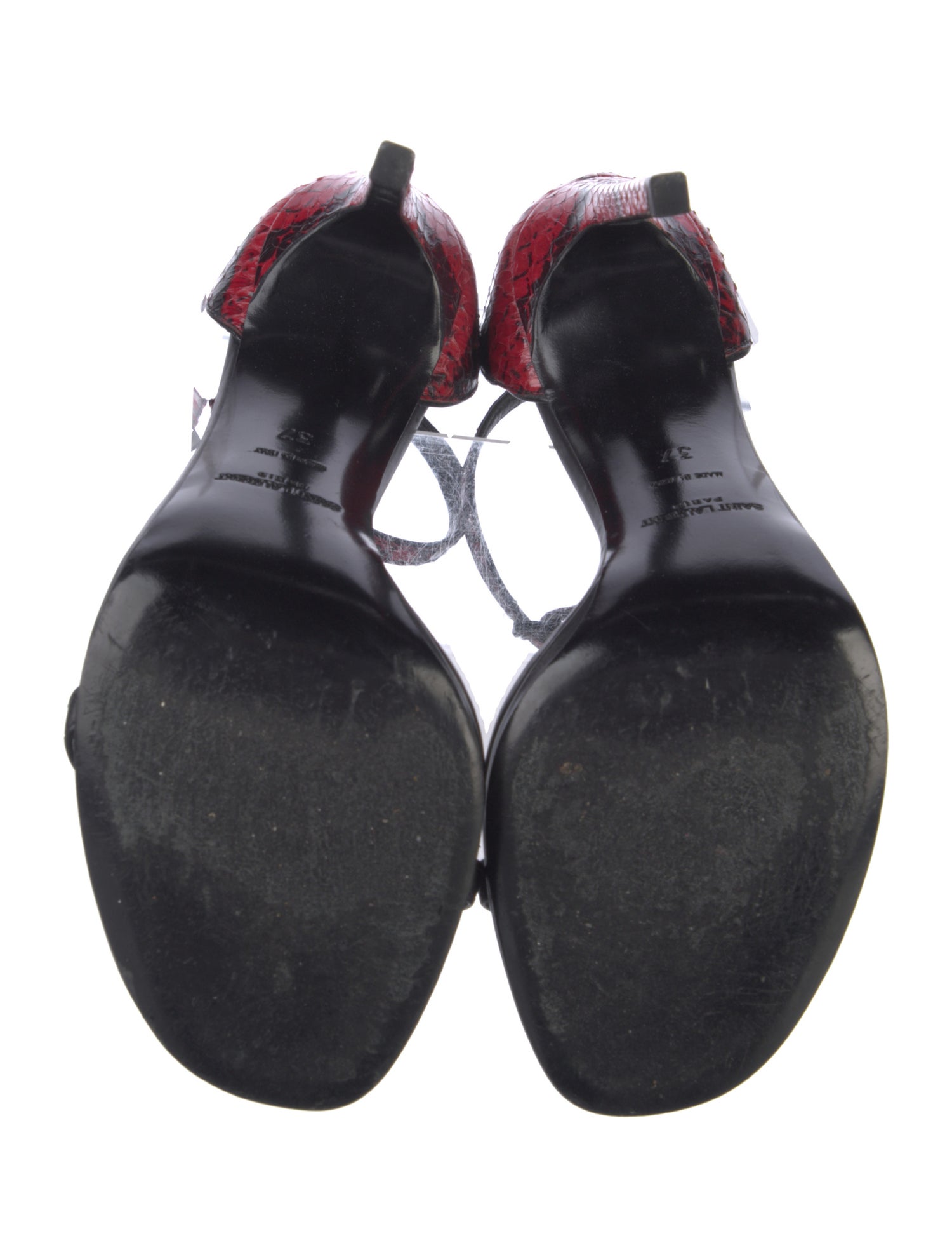 Saint Laurent Embossed Leather Animal Print Sandals