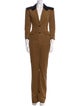 Saint Laurent Corduroy Plunge Neckline Jumpsuit