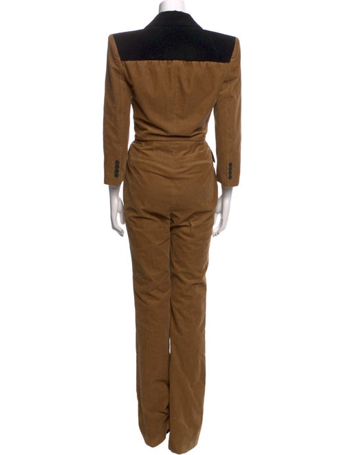 Saint Laurent Corduroy Plunge Neckline Jumpsuit