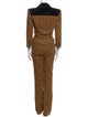 Saint Laurent Corduroy Plunge Neckline Jumpsuit