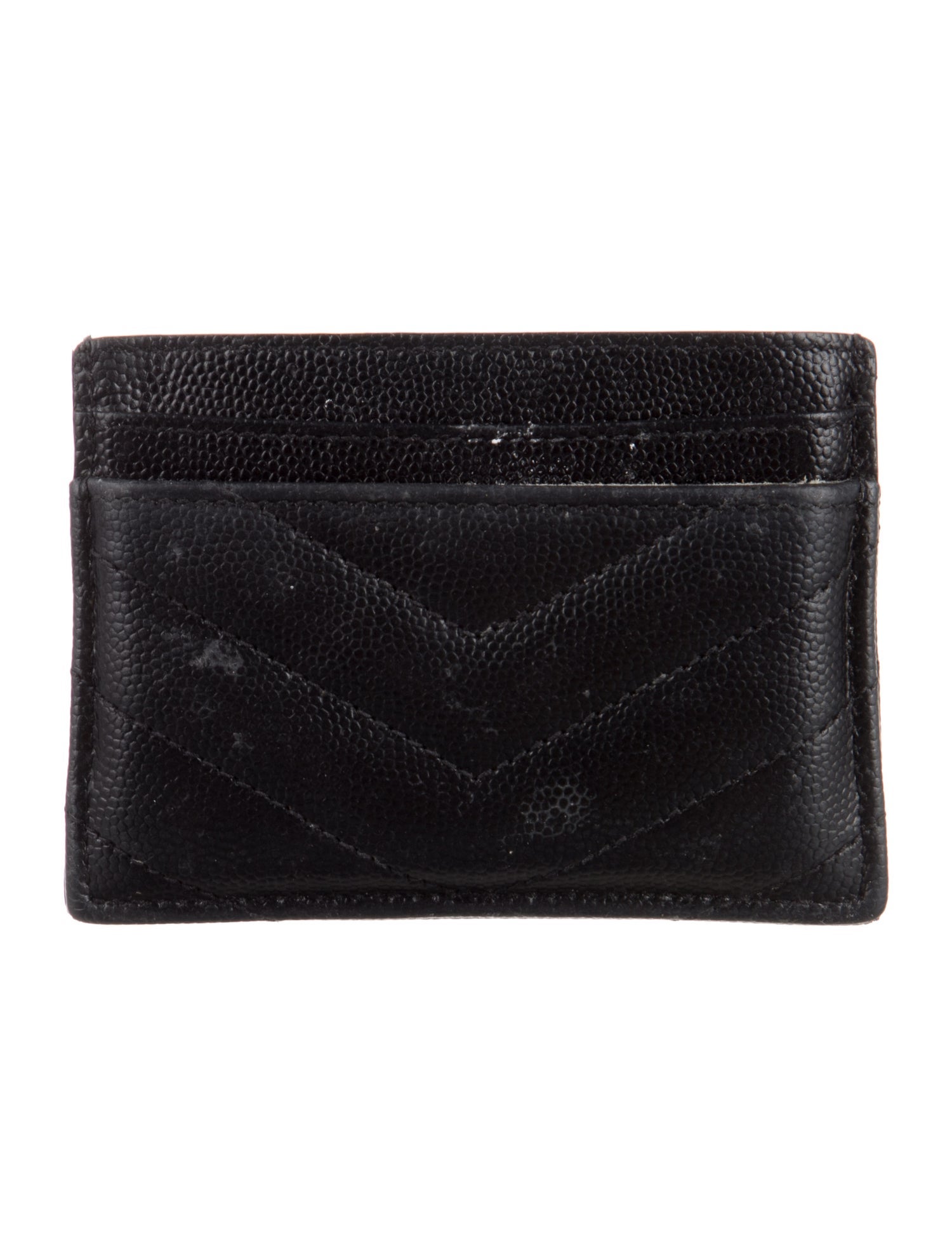 Saint Laurent 2017 Cassandre Monogram Chevron Matelassé Card Case Card Holder