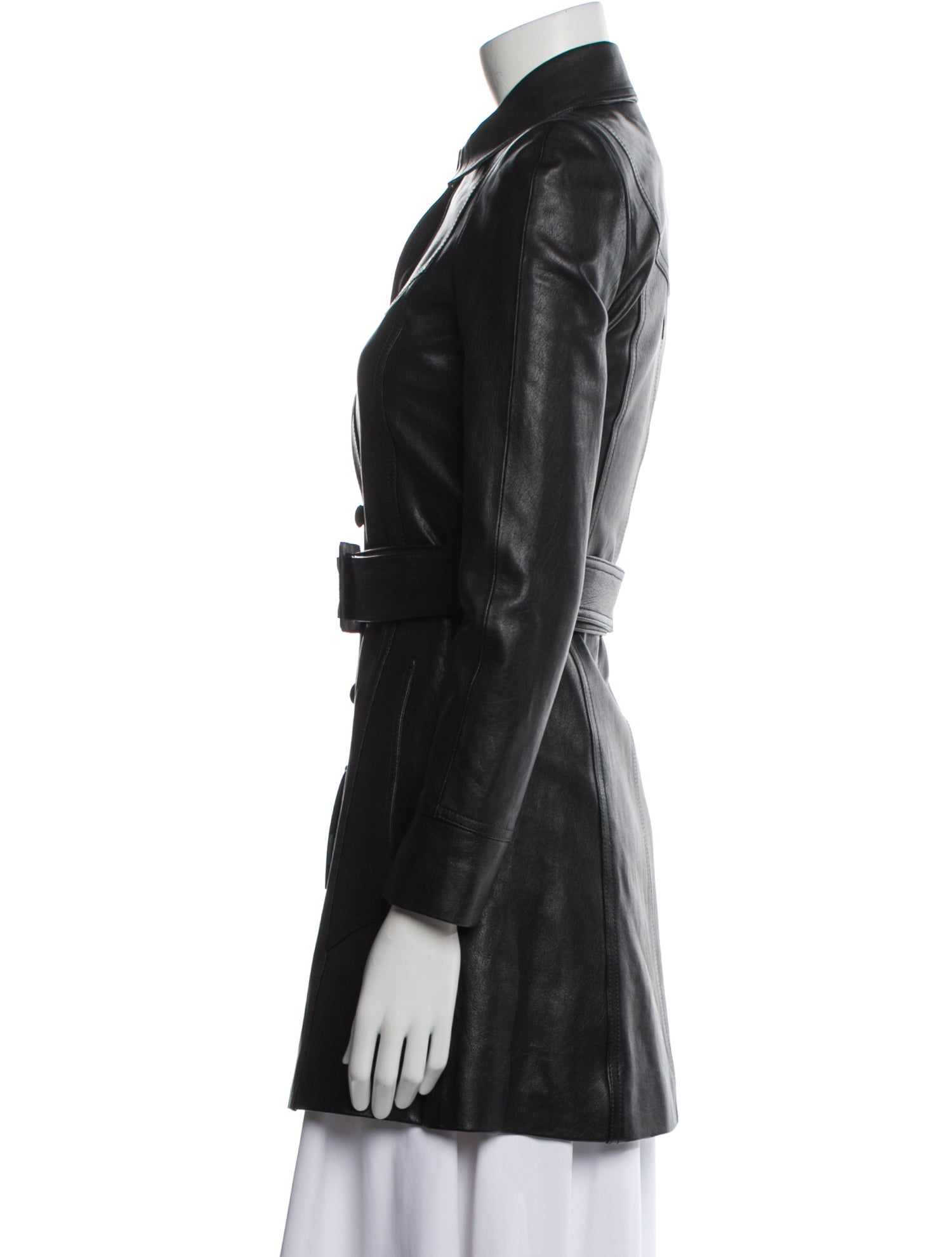 Saint Laurent Lamb Leather Trench Coat w/ Tags