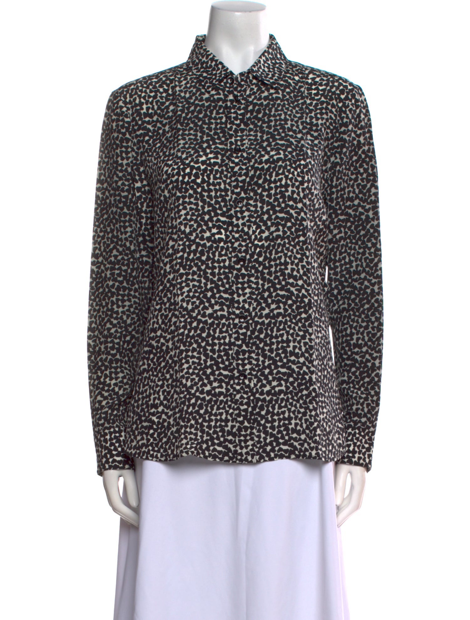 Saint Laurent Silk Printed Button-Up Top