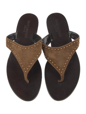 Saint Laurent Gia Land Suede Slides