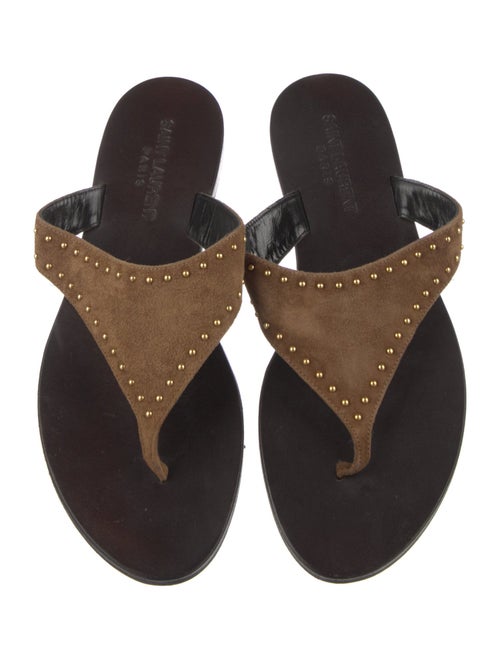 Saint Laurent Gia Land Suede Slides