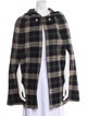 Saint Laurent Wool Plaid Print Coat