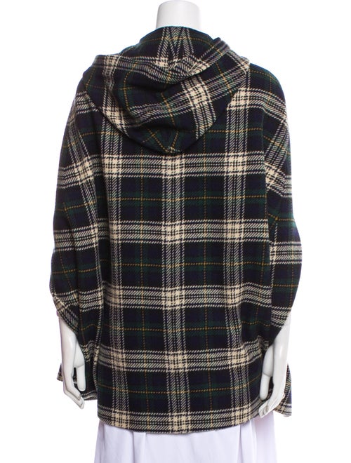 Saint Laurent Wool Plaid Print Coat