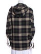 Saint Laurent Wool Plaid Print Coat
