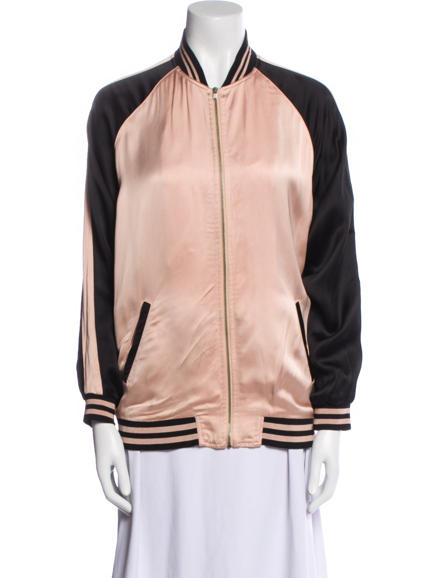 Saint Laurent Colorblock Pattern Bomber Jacket