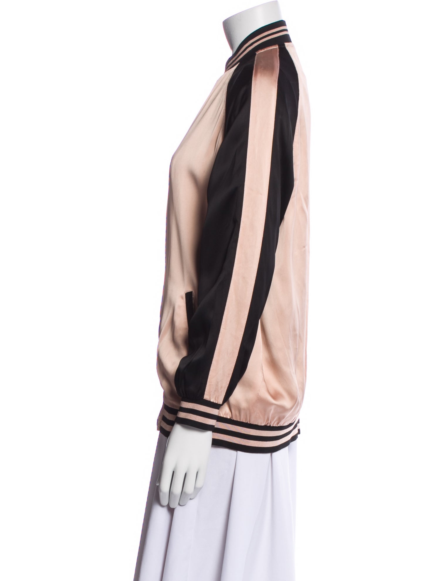 Saint Laurent Colorblock Pattern Bomber Jacket