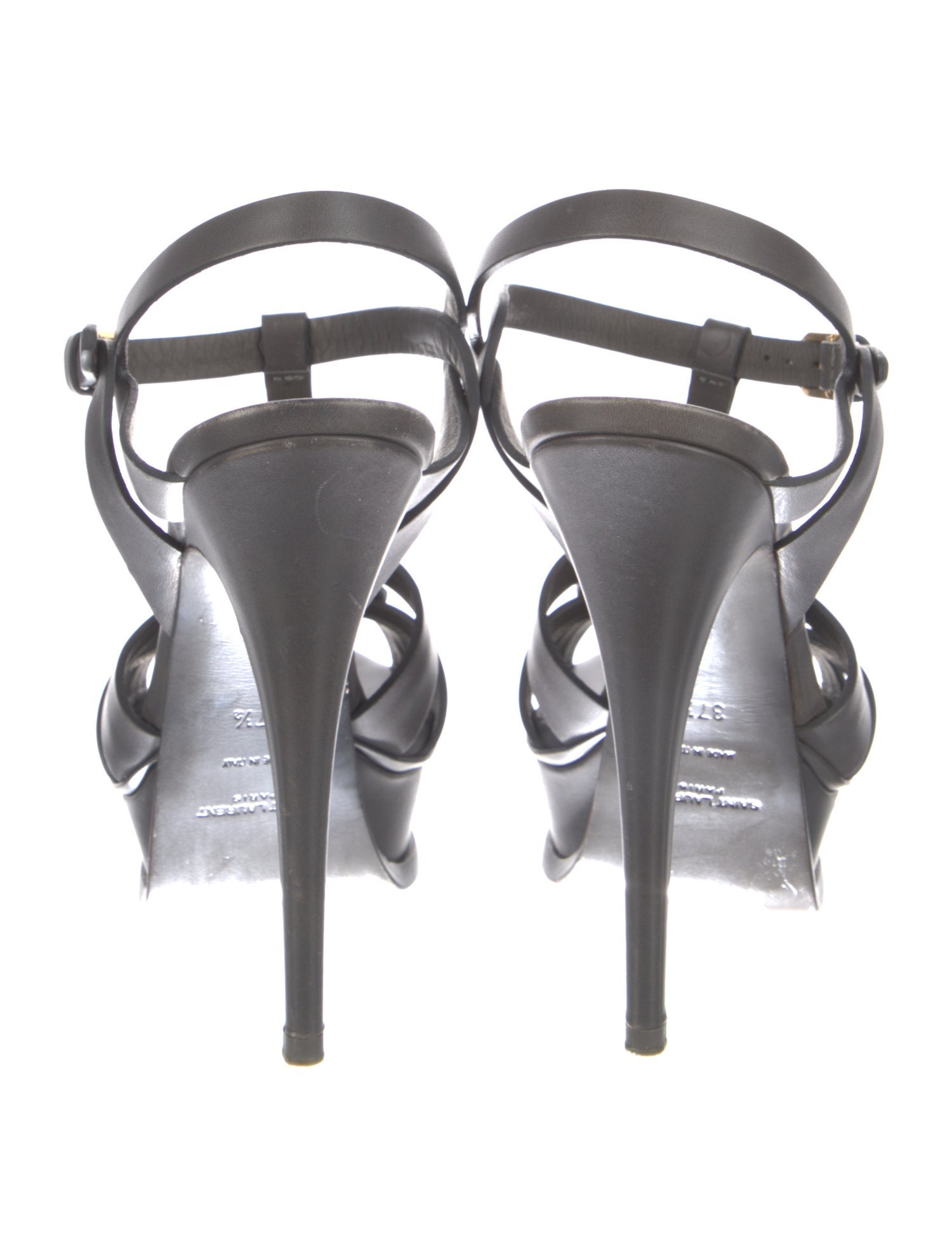 Saint Laurent Tribute Leather T-Strap Sandals