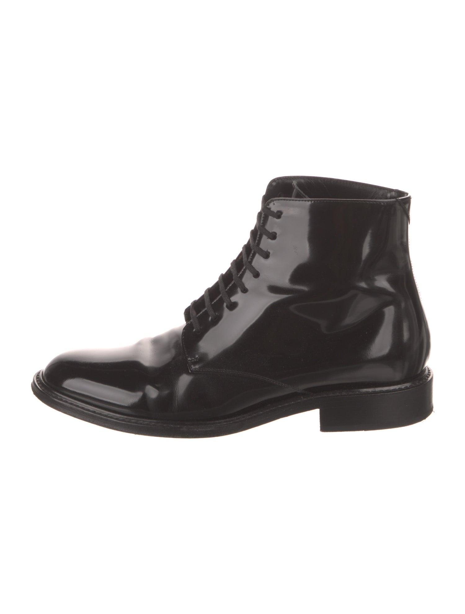 Saint Laurent Patent Leather Combat Boots