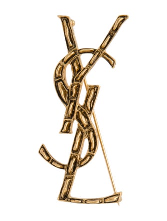 Saint Laurent Logo-Plaque Brooch Pin