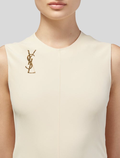 Saint Laurent Logo-Plaque Brooch Pin