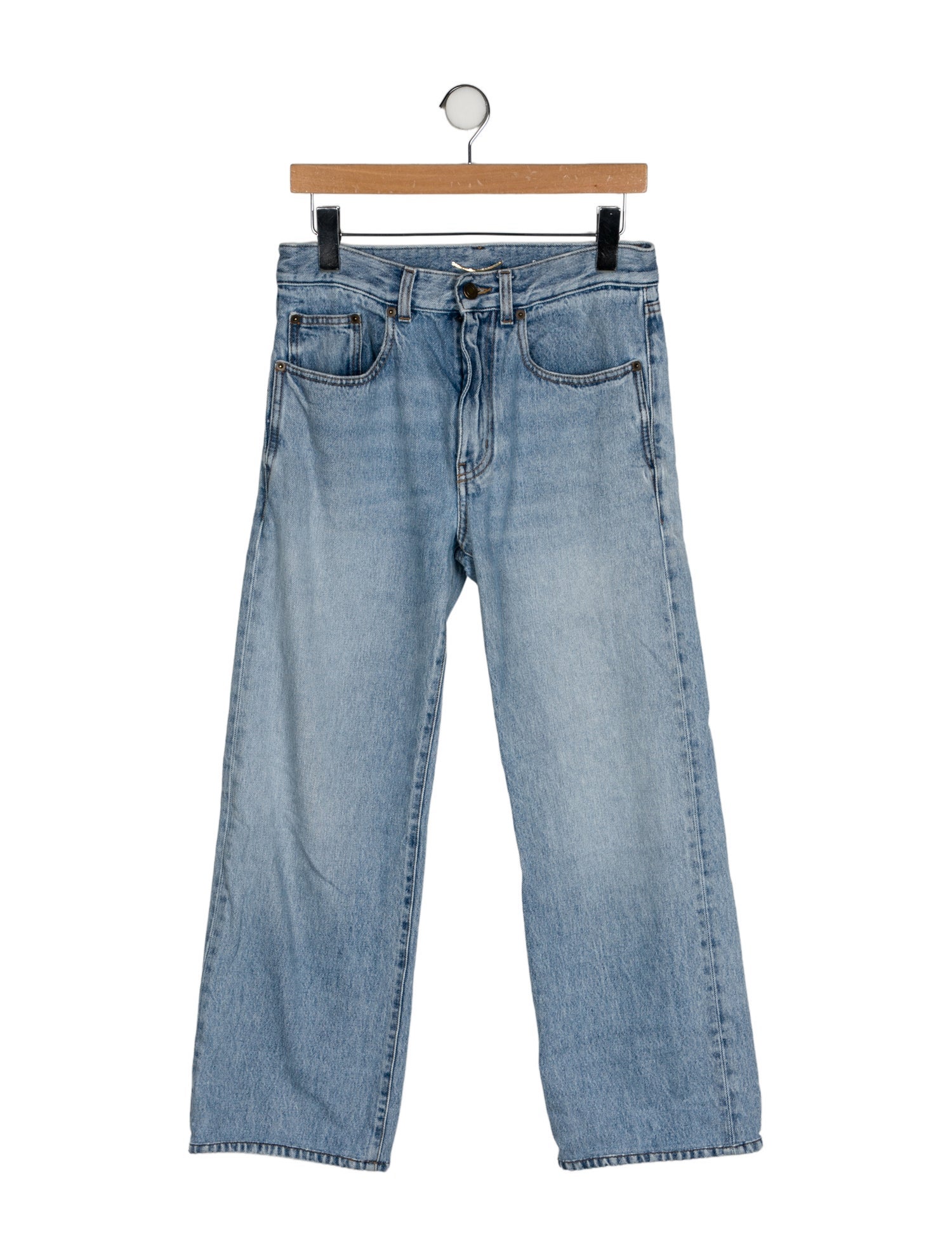 Saint Laurent Mid-Rise Wide Leg Jeans