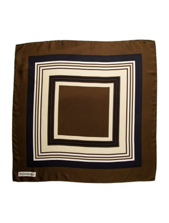 Saint Laurent Festival Quadri Silk Scarf