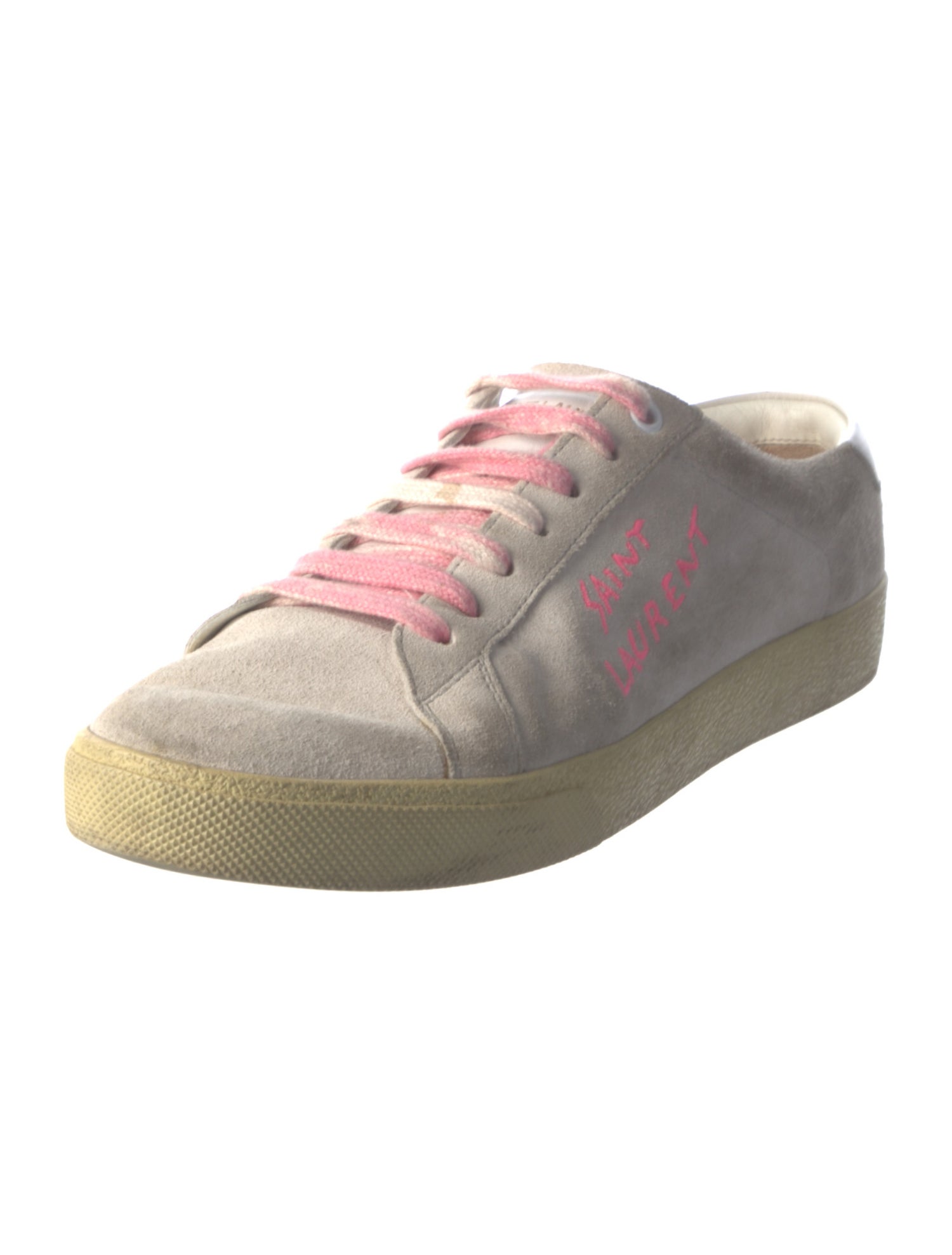 Saint Laurent Suede Graphic Print Sneakers