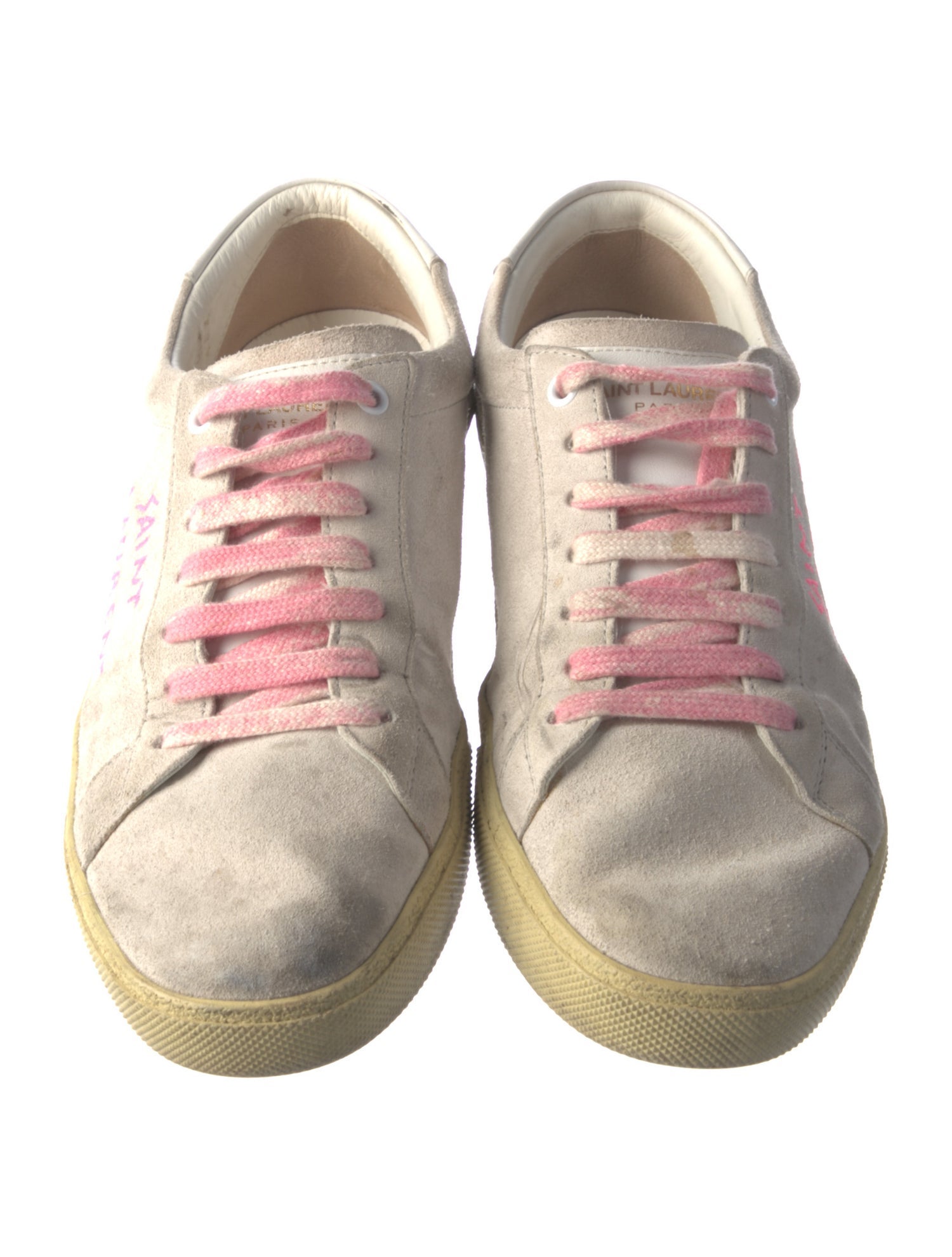 Saint Laurent Suede Graphic Print Sneakers