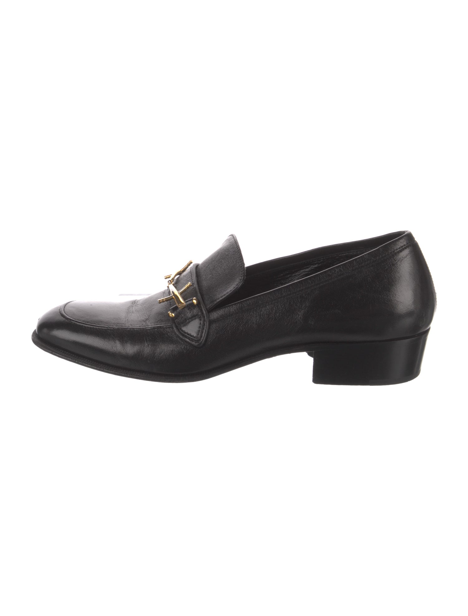 Saint Laurent Leather Tassel Accents Dress Loafers