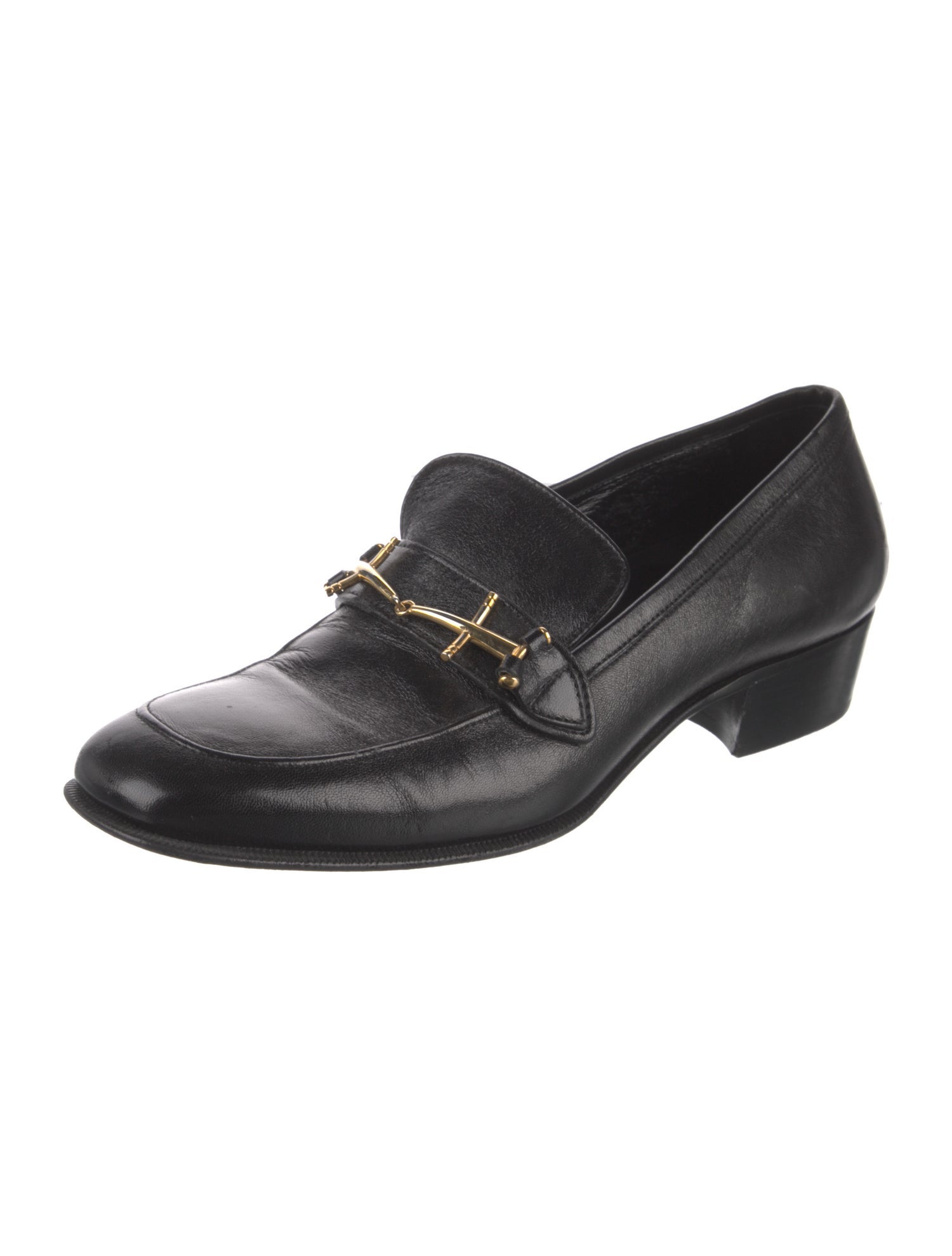 Saint Laurent Leather Tassel Accents Dress Loafers