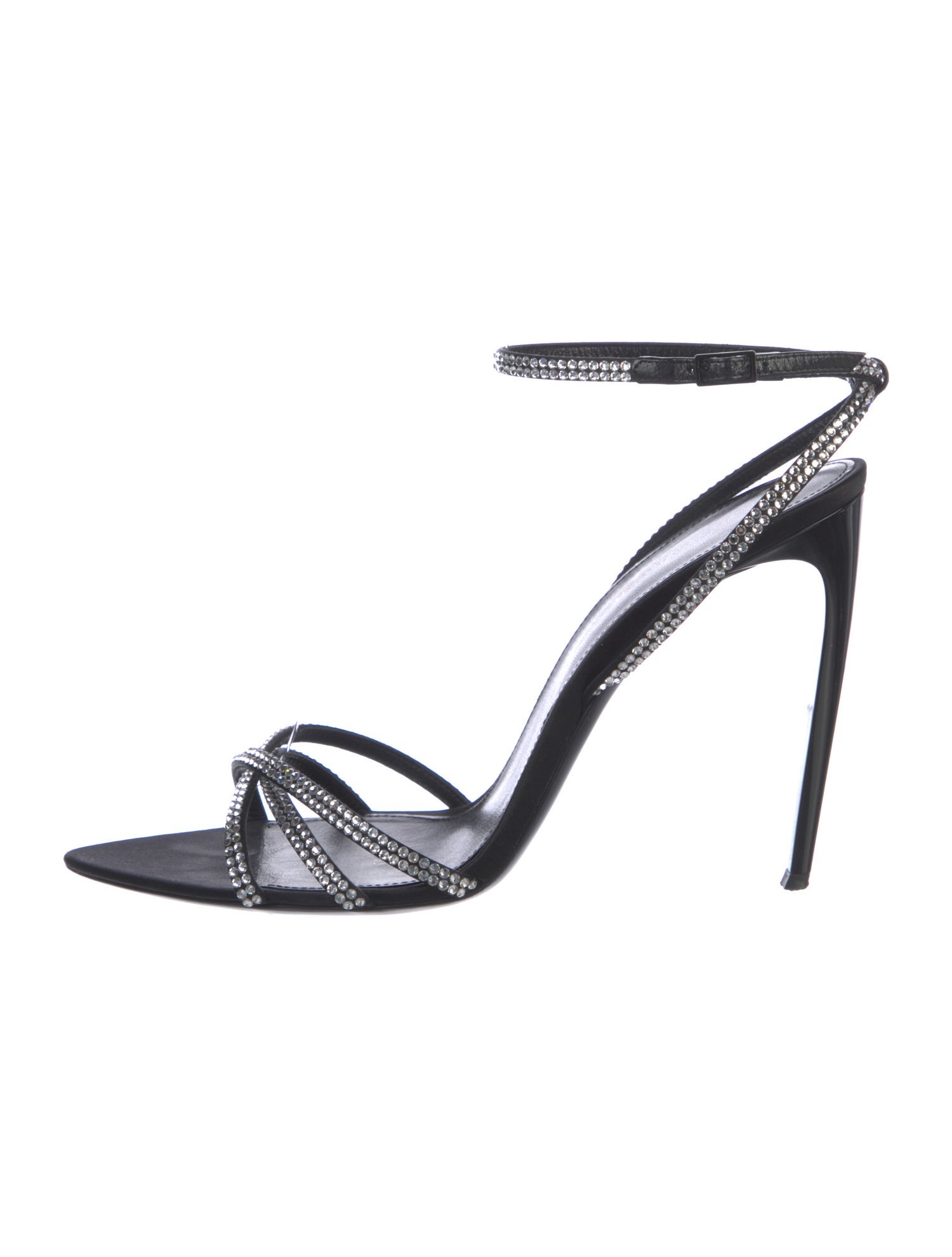 Saint Laurent Satin Camouflage Print Slingback Sandals