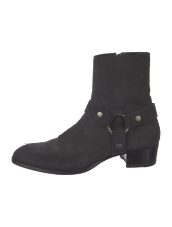 Saint Laurent Suede Moto Boots