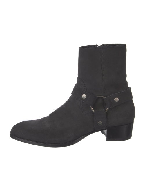 Saint Laurent Suede Moto Boots