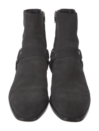 Saint Laurent Suede Moto Boots