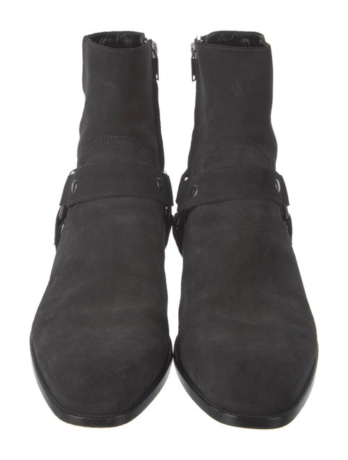 Saint Laurent Suede Moto Boots