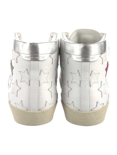 Saint Laurent Leather Patterned Lace-Up Boots